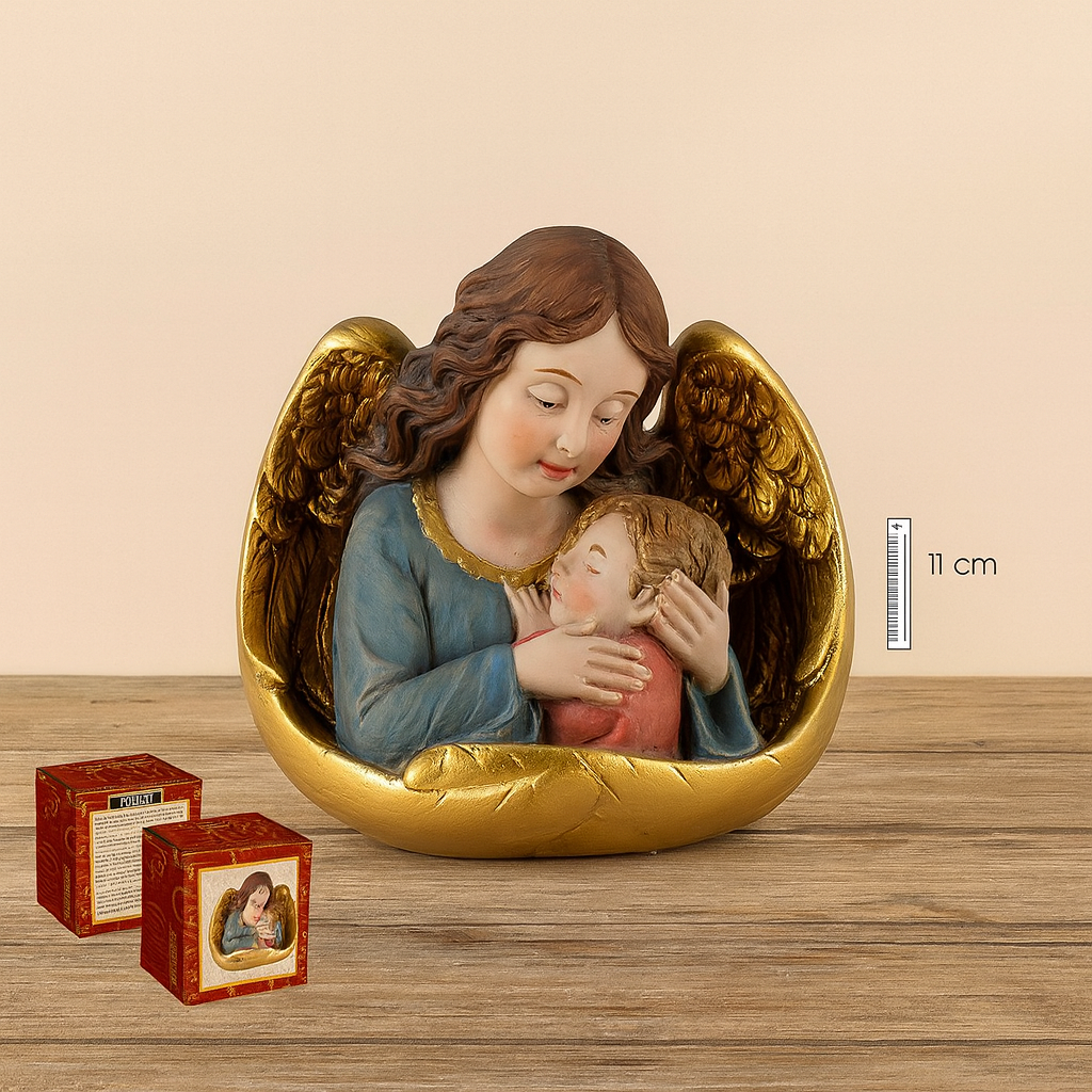 ANGEL DE LA GUARDA CON NIÑO 11 CM