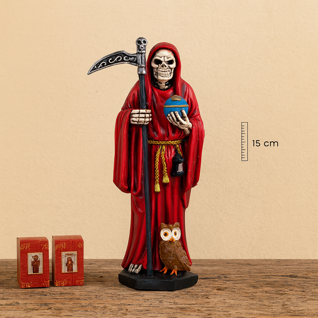 SANTA MUERTE 15 CM ROJA.