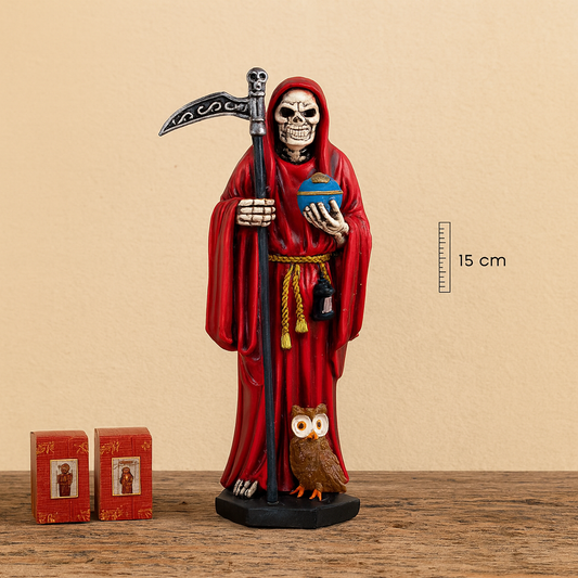 SANTA MUERTE 15 CM ROJA.